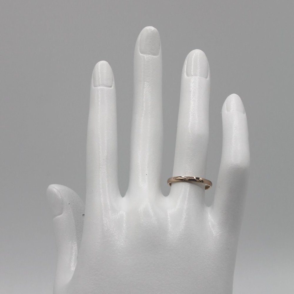Jewelry ring band wedding rose gold tone 2mm wide thin rounded polished new - Picture 5 of 7